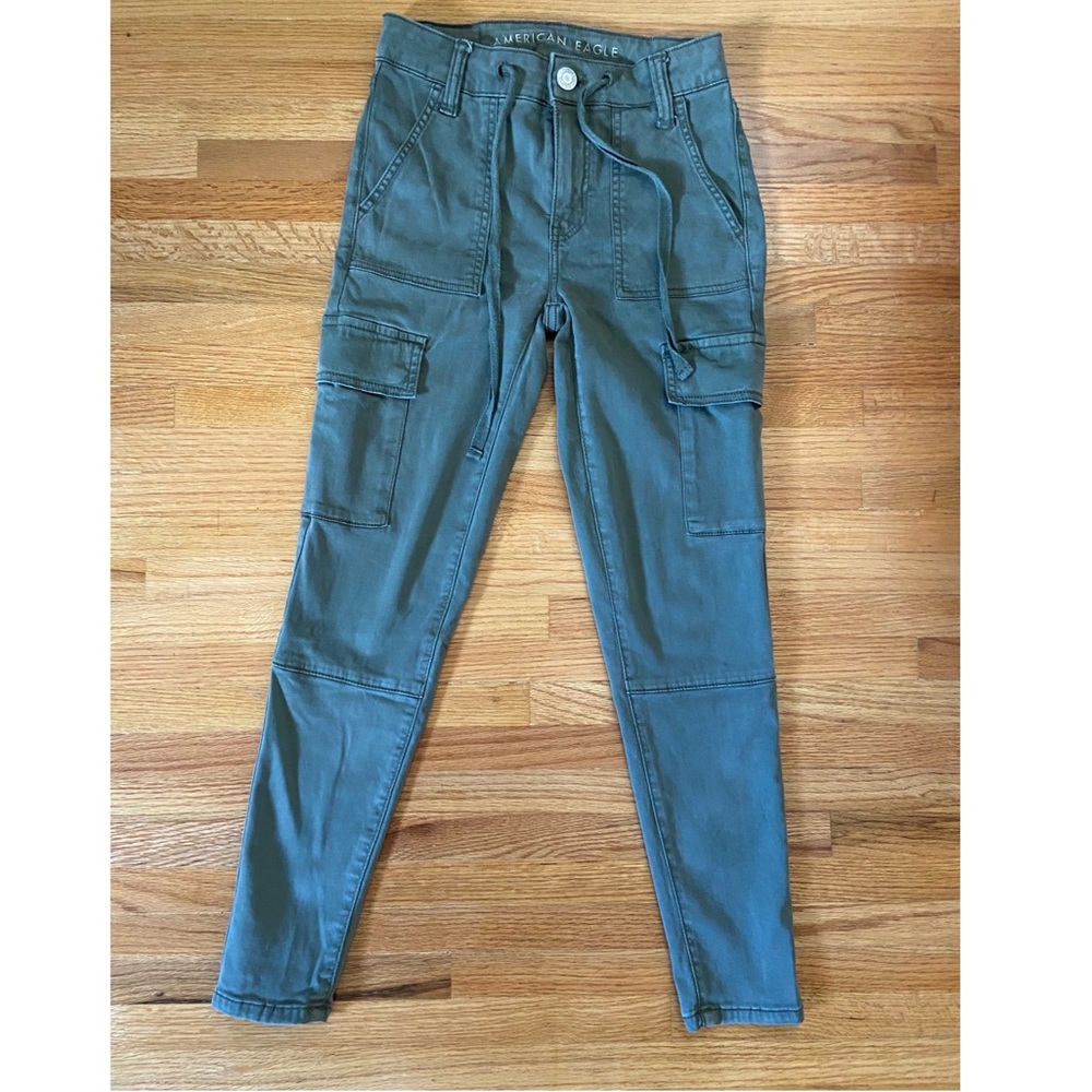American Eagle Green High Rise Jegging, Size 0